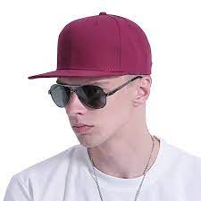 Solid Cotton Flat Bill Brim Baseball Hat With Adjustable Snapback Hip Hop Cap Wine Cz17ylmd4l3 Hip Hop Cap Hats For Men Baseball Hats