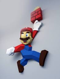 Mario Mario Bros Bros Paper Model 3d Model Papercraft Etsy In 2020 Mario Bros Mario Paper Sculpture