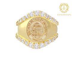 We Absolutely Loved Working On This Smu Class Ring The Cascading Ringwraps Perfectly Adorned The Diamond Are A Girls Best Friend Custom Jewelry Eternity Ring