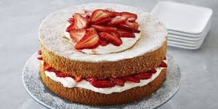 Strawberries And Cream Sponge Cake Recipes Food Network Canada Sponge Cake Recipes Strawberry Recipes Cake Recipe Food Network