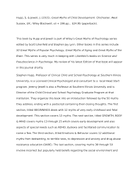 That myth should incorporate a historical kernel shouldn't surprise us. Pdf Hupp S Jewell J 2015 Great Myths Of Child Development Chichester Uk Wiley Blackwell Xii 196 Pp 24 95 Paperback