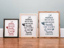 Buy A Mother Holds Her Children's Hands for a While and Their Hearts  Forever, Motherhood Sign, Gift for Mother, Cute Gift for Mother, Maternity  Online in India