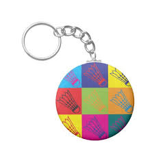 Badminton Pop Art Keychain Zazzle Com Pop Art Keychain Custom Keychain