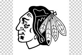 The initial logo was a hand drawn, black and white, native head enclosed in a circle. Chicago Blackhawks Name And Logo Controversy National Hockey League Boston Bruins Decal Png Clipart Artwork Black