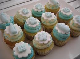 Using tones of blue and brown are perfect for a baby boy's shower. Cupcakes Baby Shower Cupcakes For Boy Baby Boy Cupcakes Baby Shower Desserts