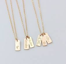 14k Gold Name Bar Necklace Personalized Vertical Bar Pendant Etsy Bar Necklace Personalized Bar Necklace Bar Pendant Necklace