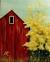 Acrylic Red Barn Painting