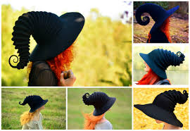 Felt Wicked Art Design Deep Dive Short Tail Witch Wizard Hats Witch and wizard hat cartoon icons, vector halloween horror holiday. short tail witch wizard hats