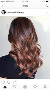 Rose Gold Brunette Hair Styles Balayage Hair Hair Color Balayage