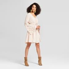 Work Play Women S Long Sleeve Lace Bell Sleeve Tie Waist Dress Knox Rose Blush L Tie Waist Dress Women Long Sleeve Pink Long Sleeve Dress