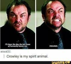 I Crowley Is My Spirit Animal Ifunny Supernatural Funny Supernatural Supernatural Memes