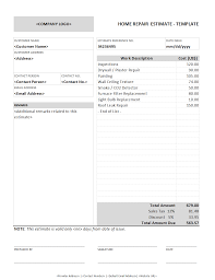 28 Free Estimate Template Forms Construction Repair Cleaning
