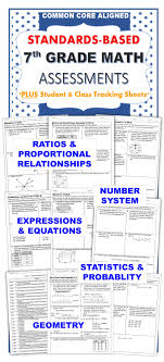 7th Grade Math Standards Based Assessments Bundle Common