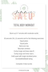 total body circuit workout and video