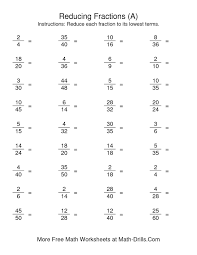 The Reducing Fractions To Lowest Terms A Math Worksheet From The Fractions Worksheet Pag Fractions Worksheets Math Fractions Worksheets Simplifying Fractions
