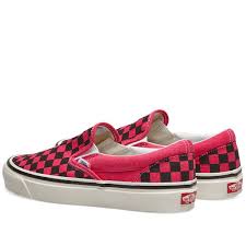 Vans Classic Slip On 98 Dx Pink Neon Checkerboard End