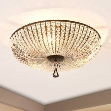 Crystal flush mount ceiling light, galtlap modern led lighting close to ceiling light fixtures, 10.6 square glass ceiling lamp 3000k contemporary crystal chandelier for living room kitchen bedroom. Modern Bowl Ceiling Mount Light Fixture Clear Crystal Bead 3 Bulbs Bedroom Flushmount Ceiling Lamp In Black Hl580092 Buy At The Price Of 248 89 In Beautifulhalo Com Imall Com