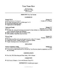 daycare teacher resume template free