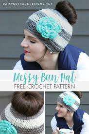 Ponytail Hat Crochet Pattern Messy Bun Hat Pattern Daisy Cottage Designs Messy Bun Hat Crochet Pattern Messy Bun Hat Crochet Crochet Ponytail Hat Pattern