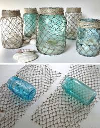 Decorate Some Useful Jars With Netting This Would Help Keep Your Pirate Nauti Decorate Some Useful J Handmade Home Decor Diy On A Budget Handmade Home