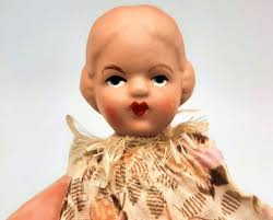 Antique Art Deco Bisque Doll... for Repair Repurpose... Head Torso Arms  Legs... Articulated Limbs... Painted Face