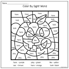 Make it fun for kids to practice primer dolch sight words with these free sight word coloring pages. Color By Sight Word Halloween By Jgill Creations Tpt