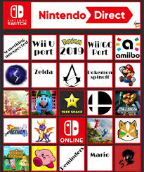 The nintendo direct is finally happening today so why not make it even more fun with this nintendo direct bingo card. Nintendo Direct Bingo Card Nintendo Switch Amino