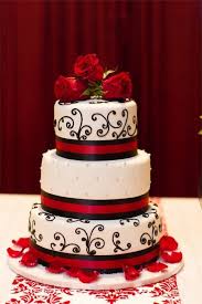 Black And White Checkered Cake Ribbon Black White And Red Damask With Red Wedding Cake Wedding Cake Red Black And White Wedding Cake White Wedding Cakes