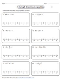 Printable worksheets pose questions in three major forms, identifying graphs. Two Step Inequalities Worksheets