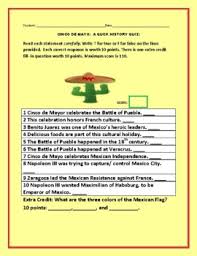 Have fun at the cinco de mayo day party with this free printable cinco de mayo trivia quiz game! Cinco De Mayo Quiz Worksheets Teaching Resources Tpt