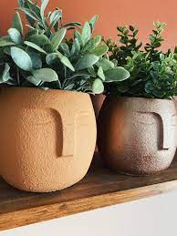 Large Face Planter With Drainage Plant Pot Pots For Plants Unique Planters Indoor Succulent Planter Plant Lover Gift Indoor Plant Pots Unique Planter Nursery Shelf Decor