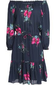 Joie Joie Cloth Silk Floral Dress Floral Dresses Short Off Shoulder Floral Dress