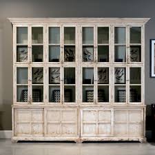 Bookcase Cabinet Glass Doors Antique White French Country Large Handmade New Glass Front Cabinets Bookcase With Glass Doors Bookcase