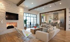 Living and dining room together small spaces. White Brick Wall Living Room Design Home Interiors