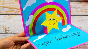 Teachers' day card.related quaries:how to make greetings card,pop up cards,teachers day card,how to make greet. Easy Pop Up Sunshine Card Diy Teacher S Day Card Pop Up Card For Teacher Youtube