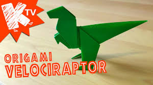 Le pliage en йventail ce type de serviette gardera mieux les plis que les serviettes en papier, ce qui rendra votre pliage en cela devient plus facile avec un peu de pratique. Origami Dinosaure Velociraptor Facile Youtube