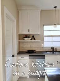 Custom Kitchens On A Budget Under Cabinet Shelf Subway Tile Floating Shelves Tall C Kitchen Cabinet Remodel Budget Kitchen Remodel Cheap Kitchen Cabinets