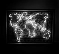 Light World And Map Image Neon Lighting Neon Art Neon
