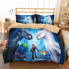 Us dragon ball bedding set 3pcs of duvet cover pillowcases twin full queen kingfrom $81.69. 3d Customize How To Train Your Dragon Bedding Set Duvet Cover Set Bedr Three Lemons Hometextile