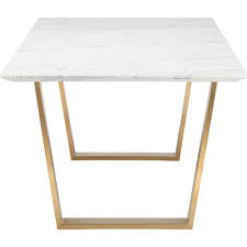 Nuevo Modern Furniture Hgsx139 Catrine Dining Table White Marble Top On Brushed Gold Stainless Base Dining Table Marble Dining Table Gold Modern Dining Table