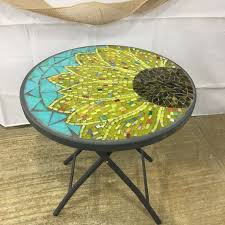 Sunflower Table Mosaic Tile Art Stained Glass Mosaic Table Mosaic Decor