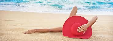 Of course i am hilarious. Girl With Red Hat Lay On The Beach Facebook Cover Colorfully Images