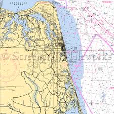 decorative nautical charts sandbridge beach nautical chart