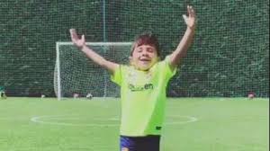 His father returned from the us to spain to be with him when he was born. Mateo Messi Converts A Penalty And Celebrates Like His Dad Watch Video