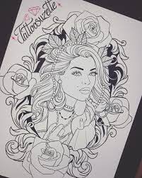 #girlytattoo #girlytattoodesign #illustrativetattoo #tattooladyface #ladyfacetattoodesign #tatouagefleurs #tattoofleurs #flowertattoos. Lady Face Tattoo Design Traditional Tattoo Face Tattoo Designs Face Tattoo