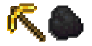 Minecraft Golden Pickaxe And Coal Minecraft Pixel Games Coal