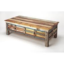 Metal/clear medium round glass coffee table with casters. Beaumont Lane Boho Chic Painted Rustic Coffee Table In Espresso Bl 4754 1969688