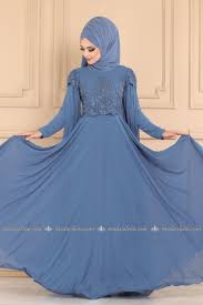 moda selvim kolu pelerinli tesettur abiye 2051pn204 mavi kiyafet elbise moda