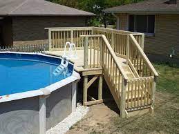 Gate For Above Ground Pool Deck With Gothic Picket Fence Styles Also Heavy Duty A Frame Above Ground Pool L Small Backyard Pools Swimming Pool Decks Pool Steps