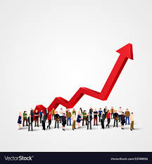 Growth Chart And Progress In People Crowd